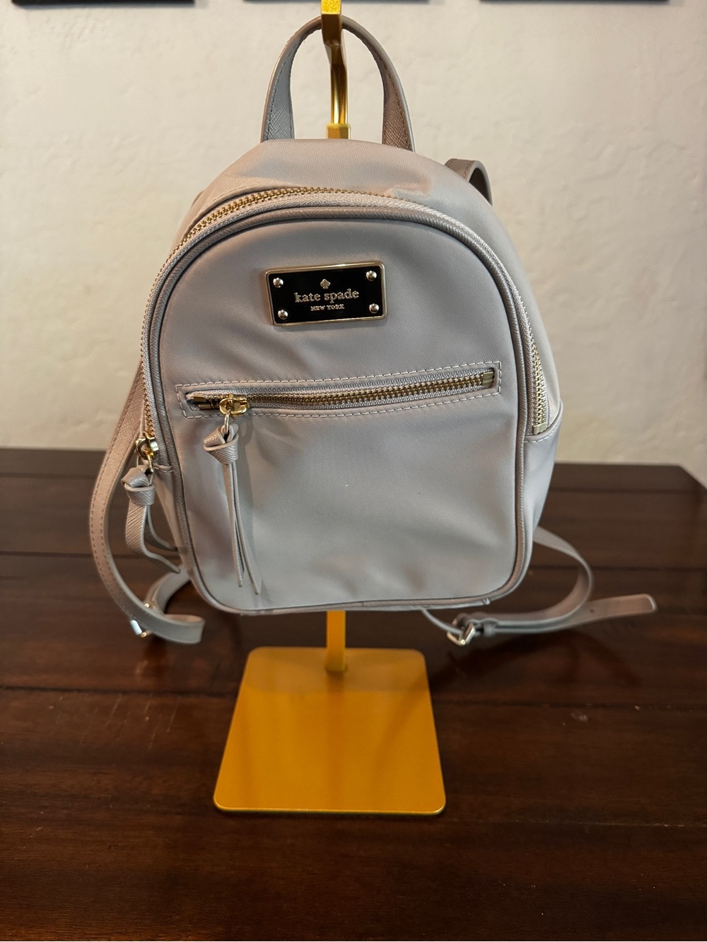 Kate Spade Bradley Light Gray Mini Backpack- Like New Condition!